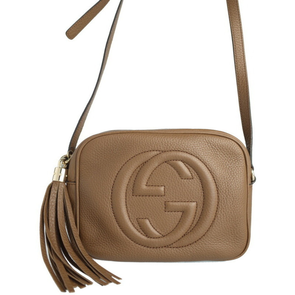 Gucci Soho Disco Pebbled Leather Interlocking GG Tassel Crossbody Bag